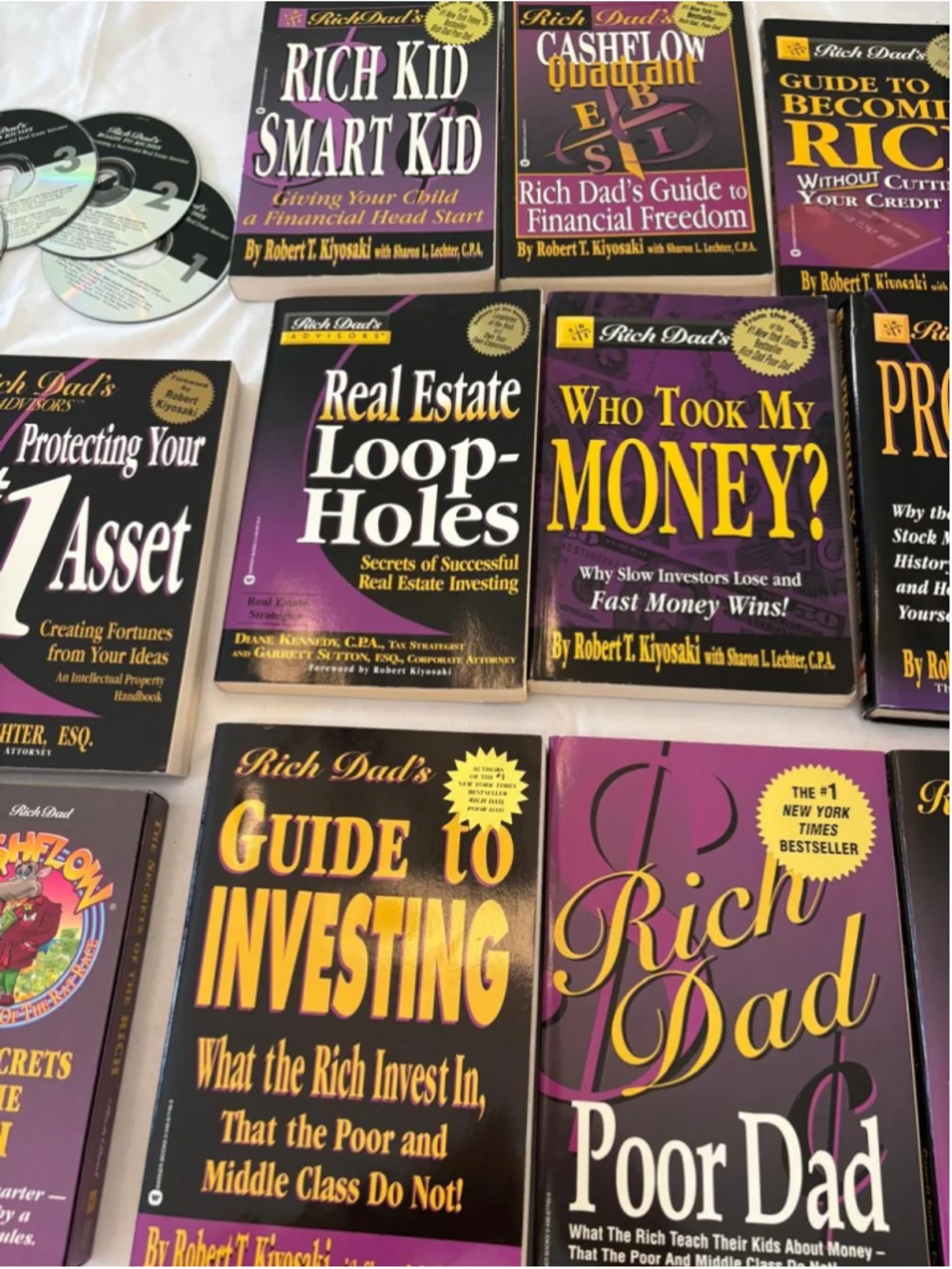 Rich Dad Robert Kiyosaki Book Collection Set One Size Black Purple #E70